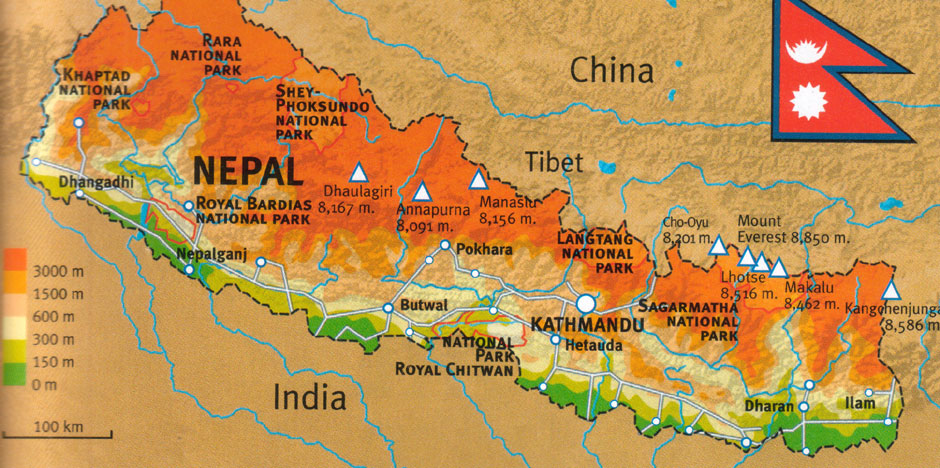 About Nepal Travel Advice From Adventure Alternative   Nepal Map 